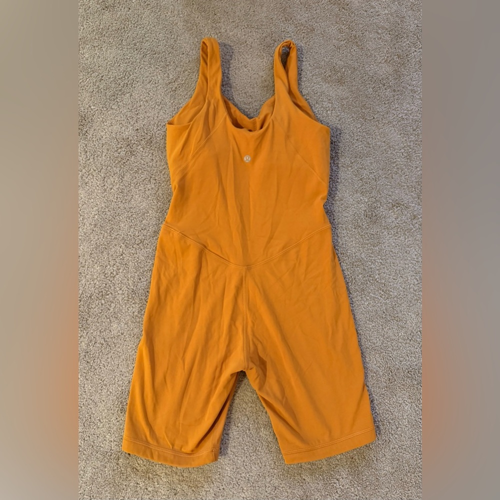 Lululemon Align Onesie 8” Autumn Orange Size 6 Nulu Built-In Bra Rare Color - Picture 6 of 7